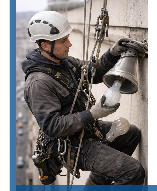 Замена ламп на высоте в Энгельсе профессионально и быстро