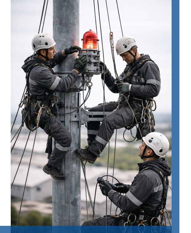 Монтаж заградительных огней в Энгельсе от 9060 р. | ВЫСОТНИК-Энг