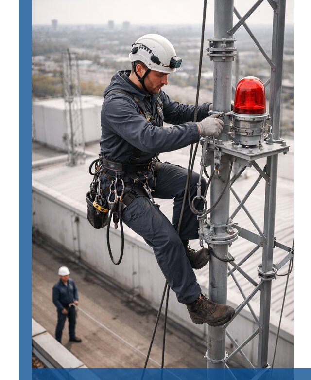 Монтаж заградительных огней и обслуживание объектов в Энгельсе