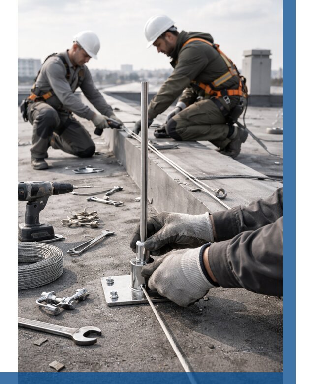 Монтаж молниезащиты на кровле в Энгельсе цена от 26648 р. | ВЫСОТНИК-Энг