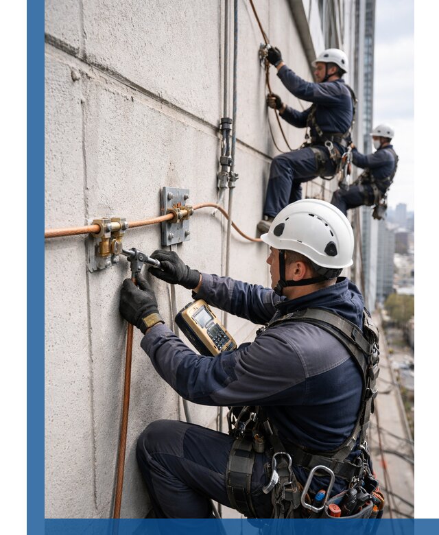 Монтаж системы заземления здания и молниезащиты в Энгельсе