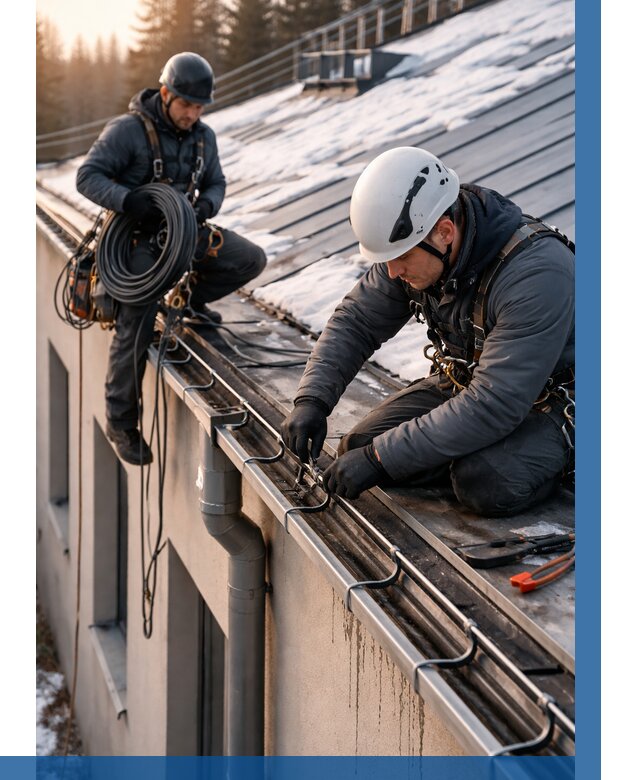 Монтаж греющего кабеля на кровле в Энгельсе от 480 р. | ВЫСОТНИК-Энг