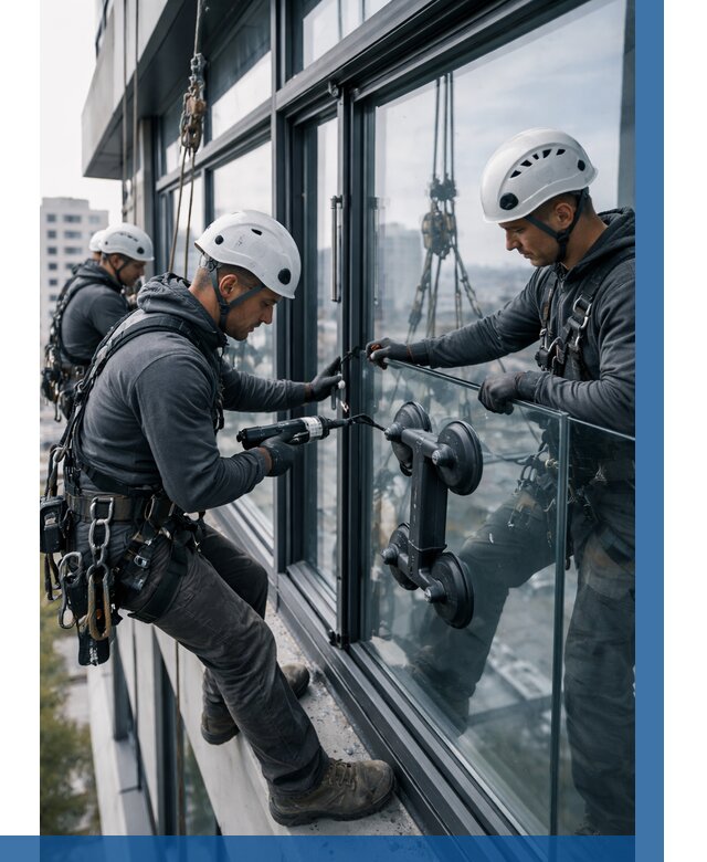 Витражное остекление зданий в Энгельсе от 3731 р. | ВЫСОТНИК-Энг