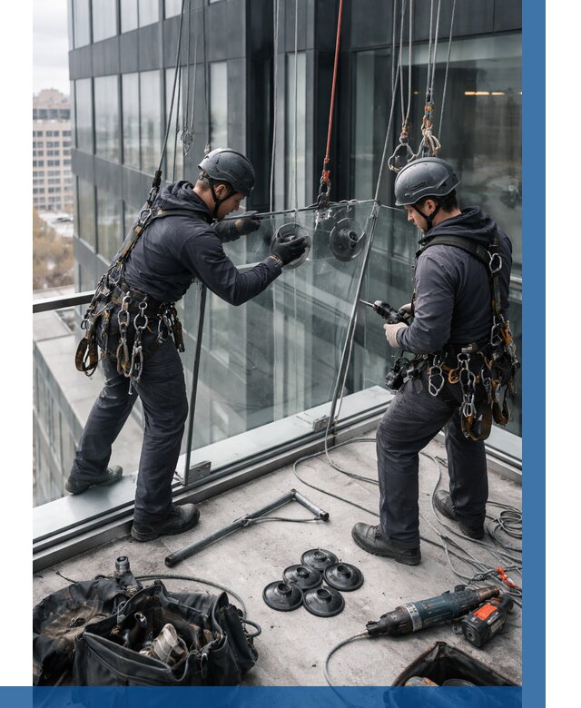 Монтаж стеклянных ограждений в Энгельсе от 2665 р. | ВЫСОТНИК-Энг