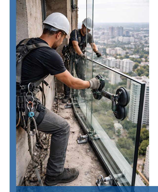 Монтаж стеклянных ограждений под ключ с гарантией в Энгельсе