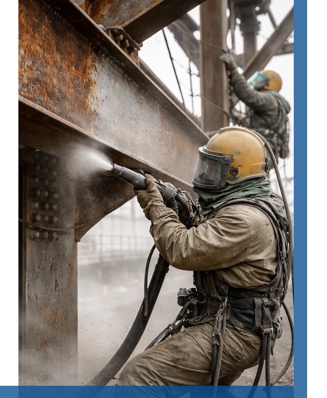 Пескоструйная очистка металлоконструкций в Энгельсе по 640 р.  ВЫСОТНИК-Энг