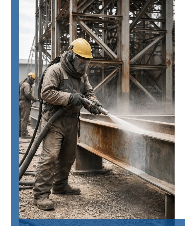 Пескоструйная очистка металлоконструкций в Энгельсе промышленная