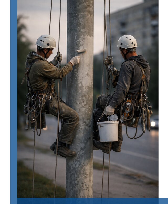 Покраска опор освещения и антикоррозийная защита в Энгельсе