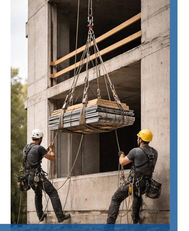 Подъем материала на этаж веревками в Энгельсе от 1599 р. | ВЫСОТНИК-Энг