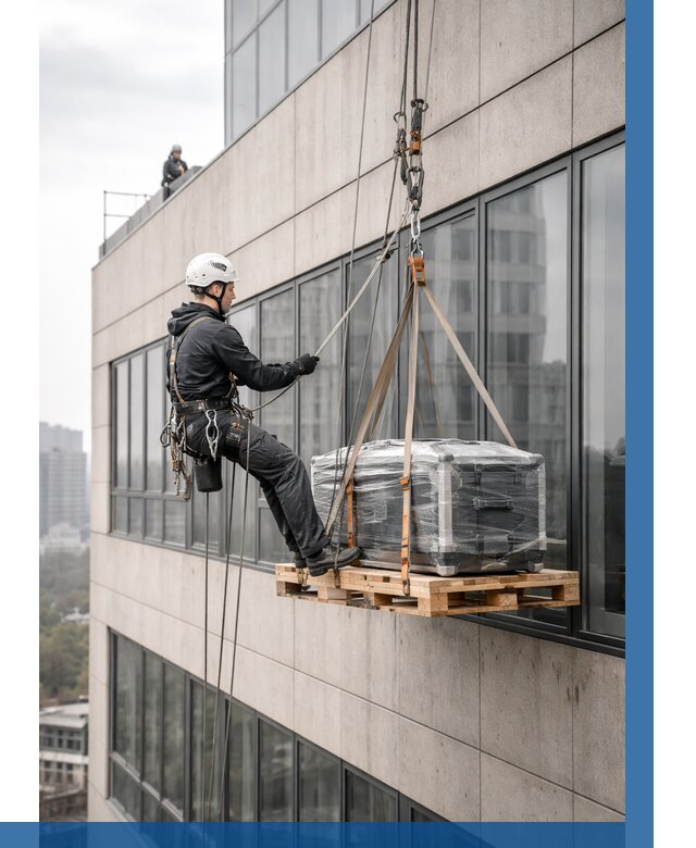 Спуск груза по фасаду в Энгельсе от 3731 р. | ВЫСОТНИК-Энг