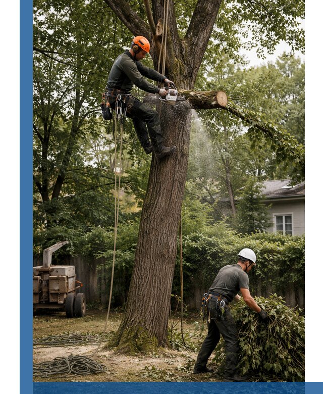 Кронирование деревьев в Энгельсе, безопасная высотная обрезка