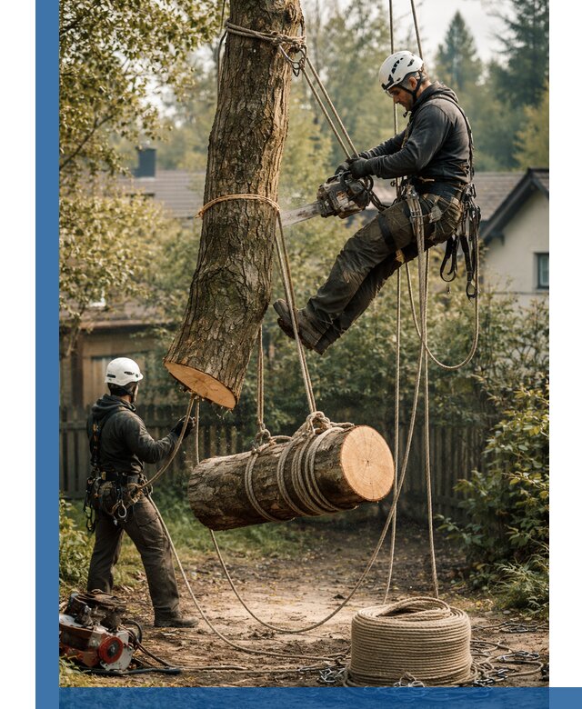 Валка деревьев частями в Энгельсе, безопасно и аккуратно