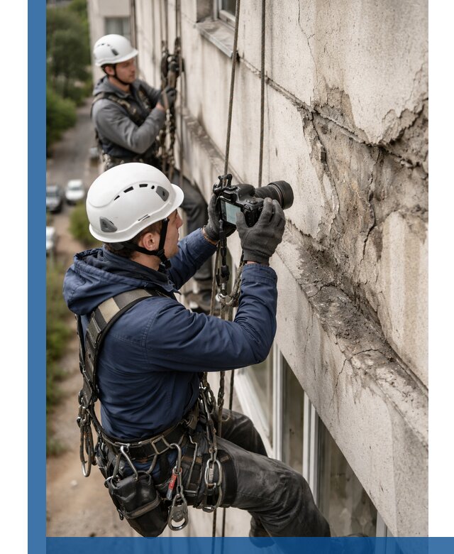 Фотофиксация дефектов фасада с высотной съемкой в Энгельсе