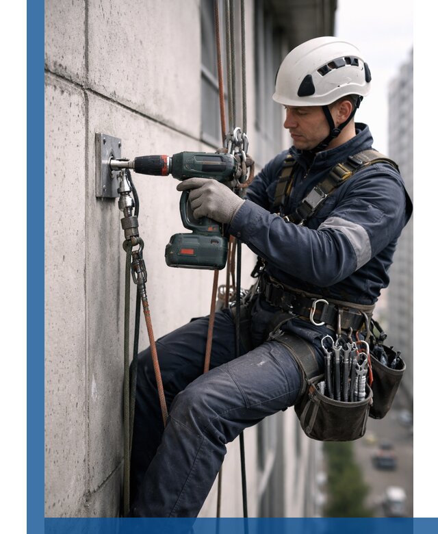 Установка анкерных точек для высотных работ в Энгельсе